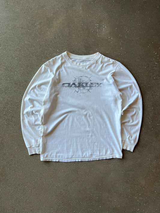 Vintage Faded White Oakley Shirt - M