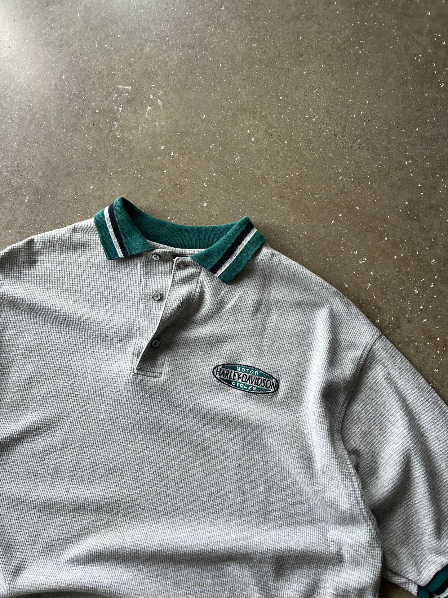 Vintage Grey Harley Davidson Knit Shirt - XXL