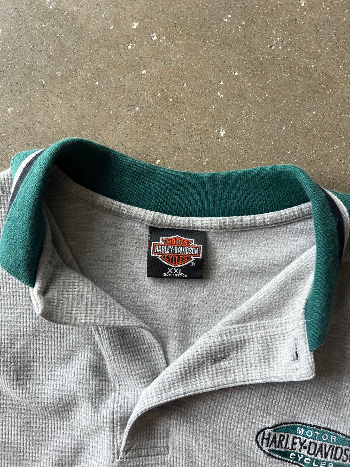 Vintage Grey Harley Davidson Knit Shirt - XXL