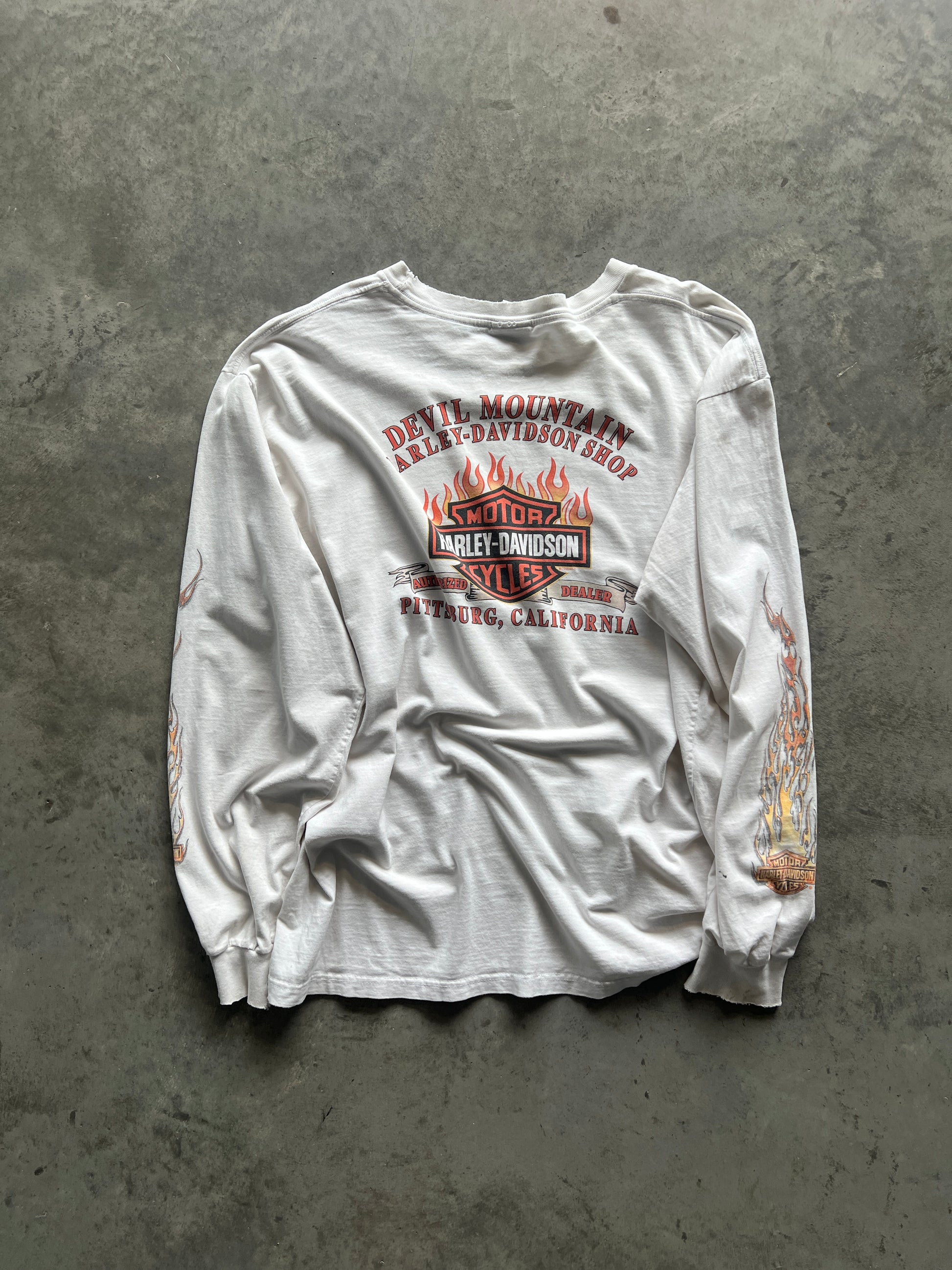 Vintage Faded Harley Davidson Longsleeve Shirt - XXL