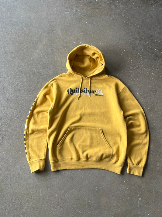 Vintage Yellow Quicksilver Boardriding Hoodie - M
