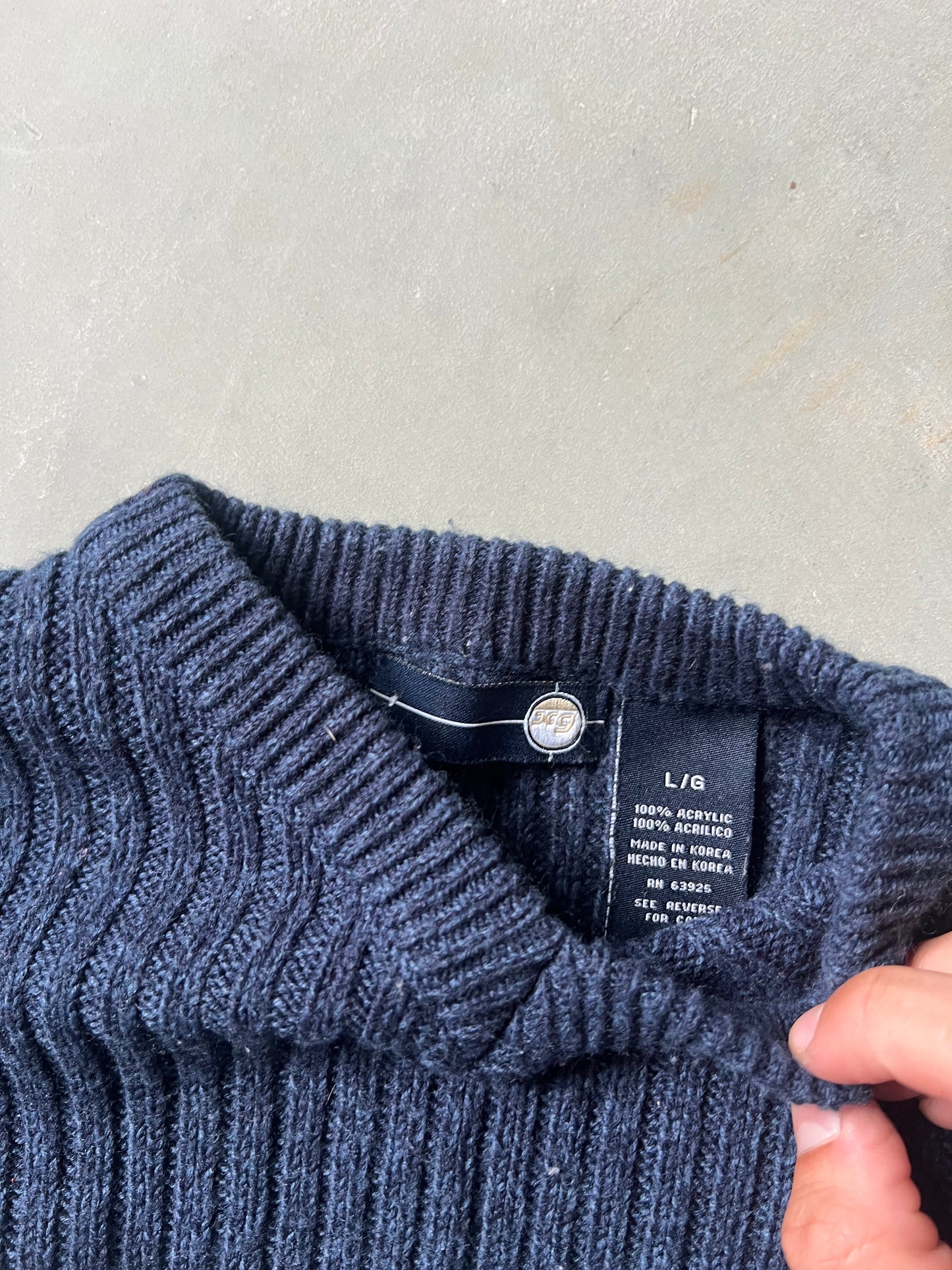 Vintage Navy Blue Stripped Sweater - L