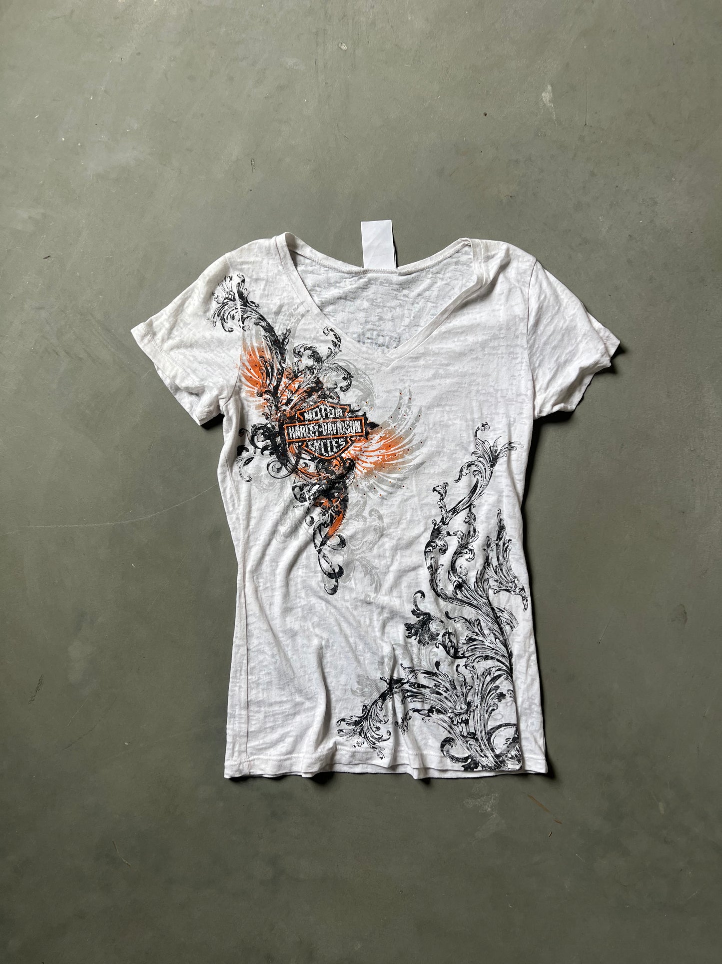 Vintage White Harley Davidson Lace Top - XL