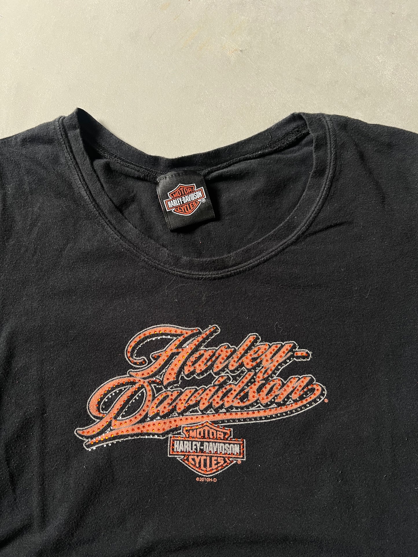 Vintage Black Harley Davidson Tank - L