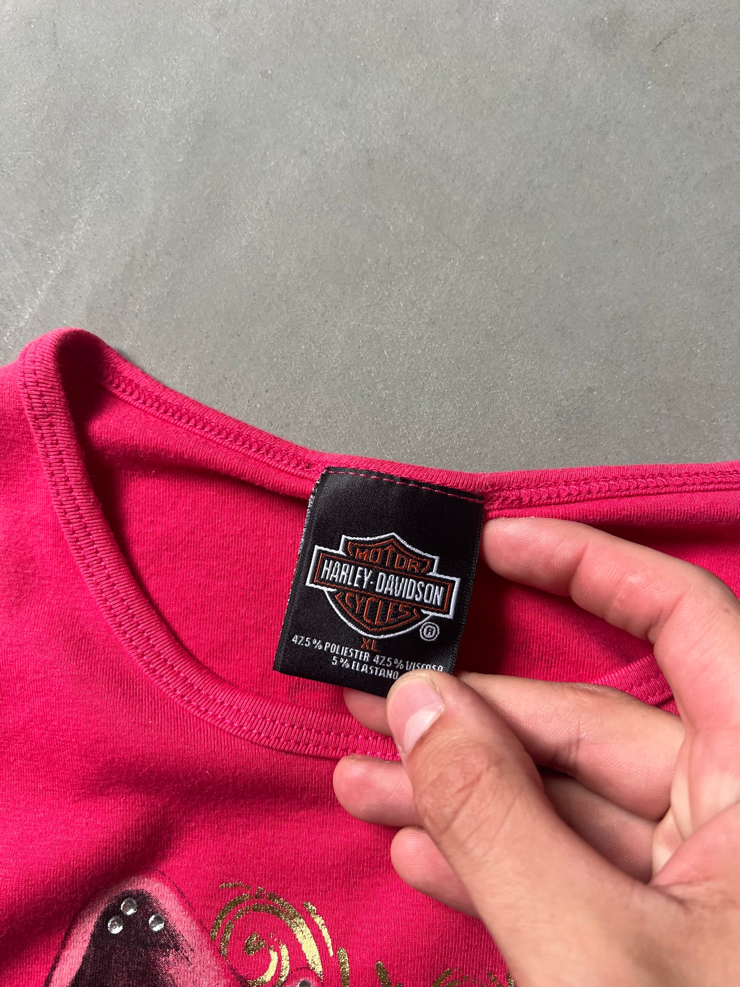 Vintage Pink Harley Davidson Tank - XL