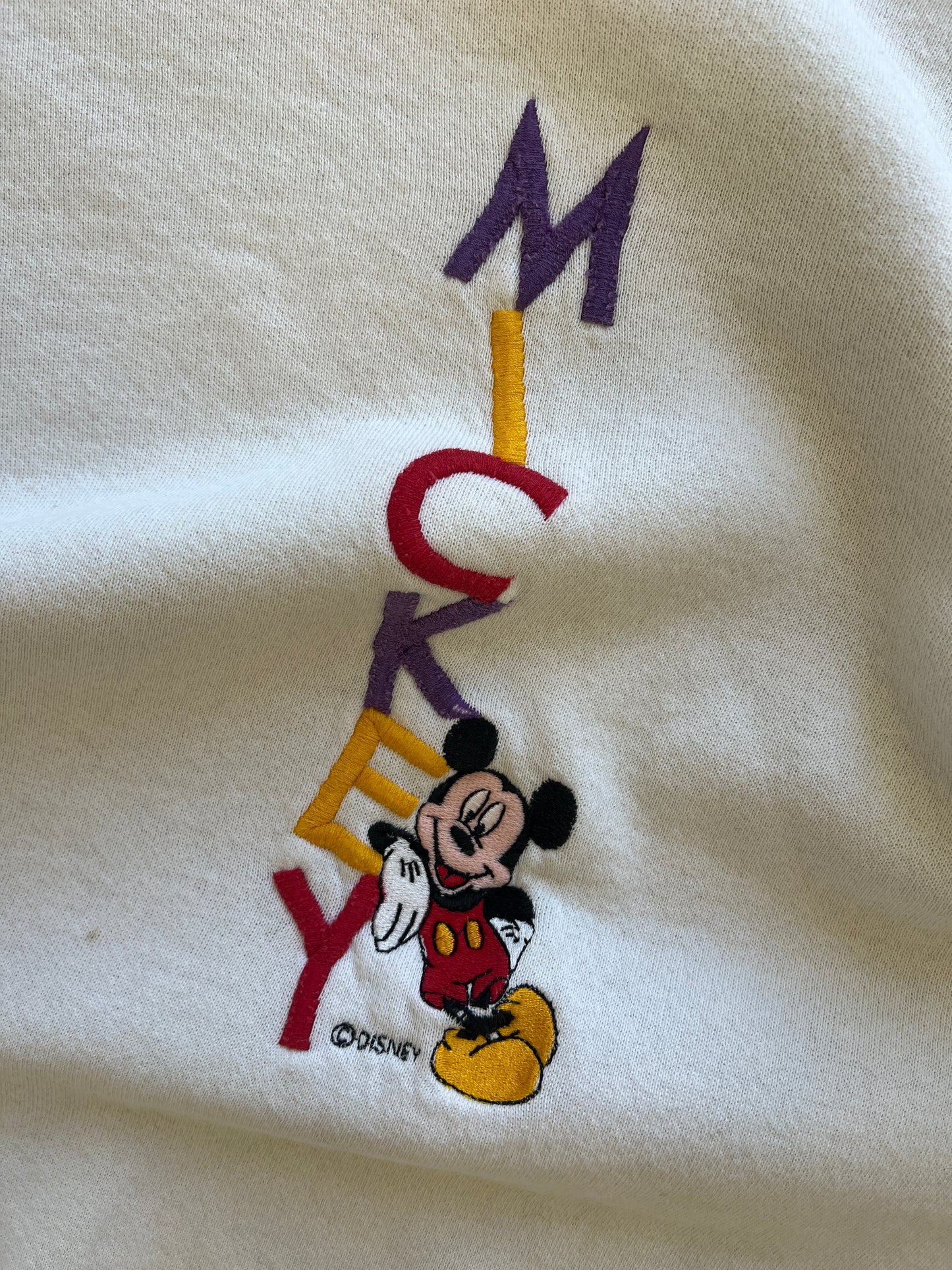 Vintage Embroidered Mickey Crew - M