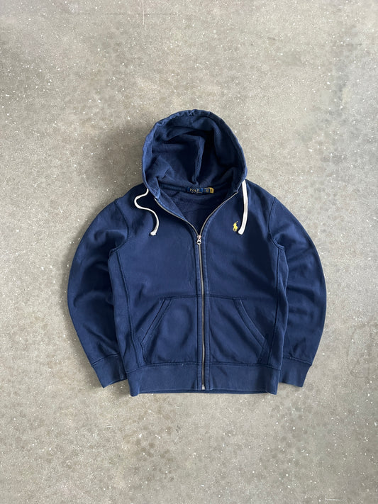 Vintage Blue Polo Zip Hoodie - S