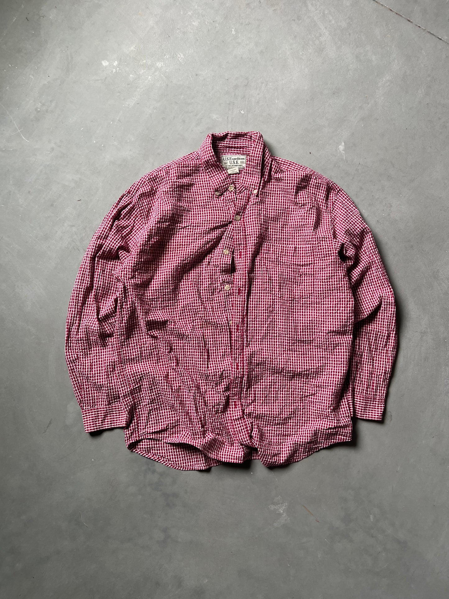 Vintage Red U.S. Expeditions Button Up - L
