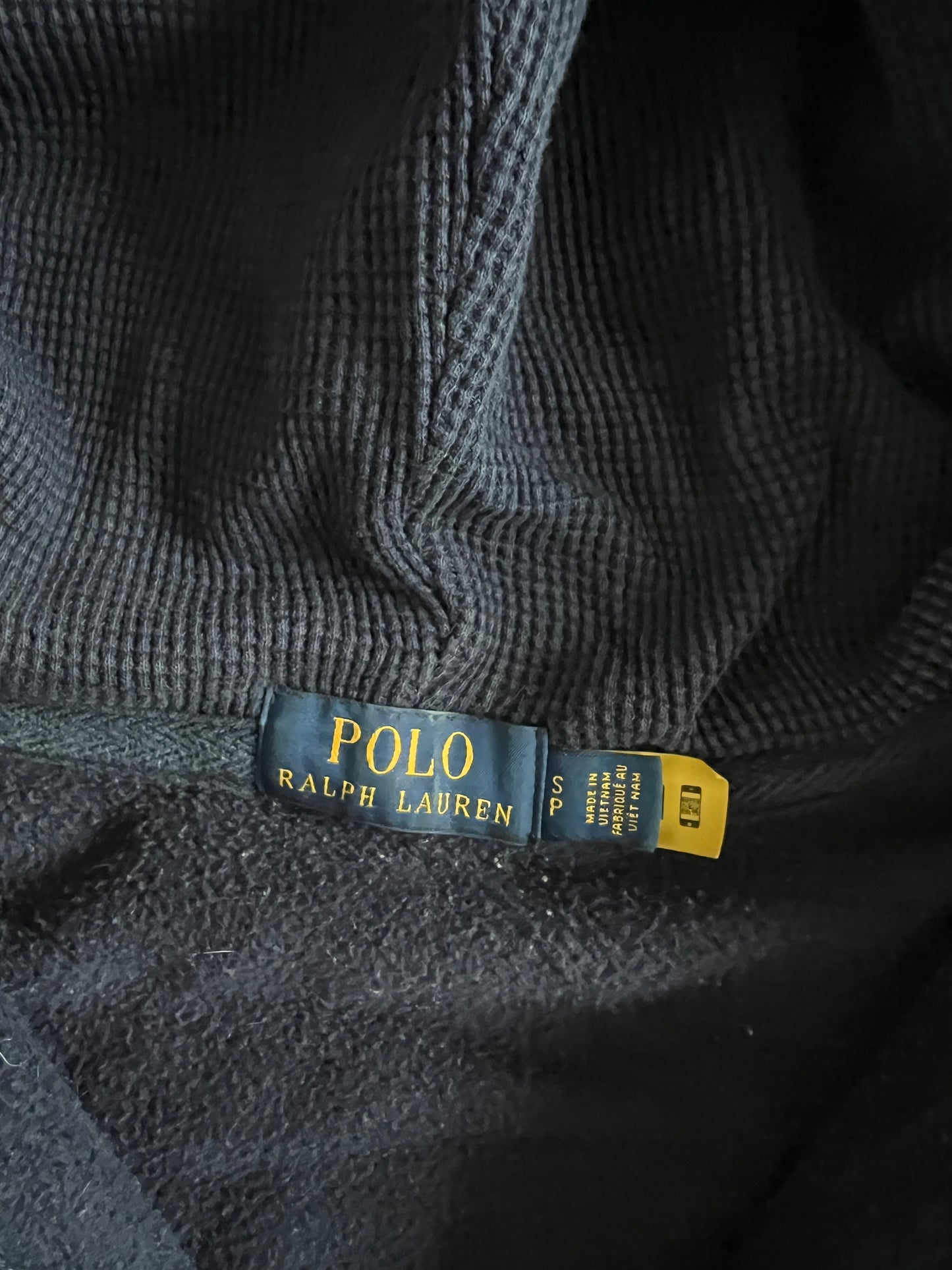 Vintage Blue Polo Zip Hoodie - S