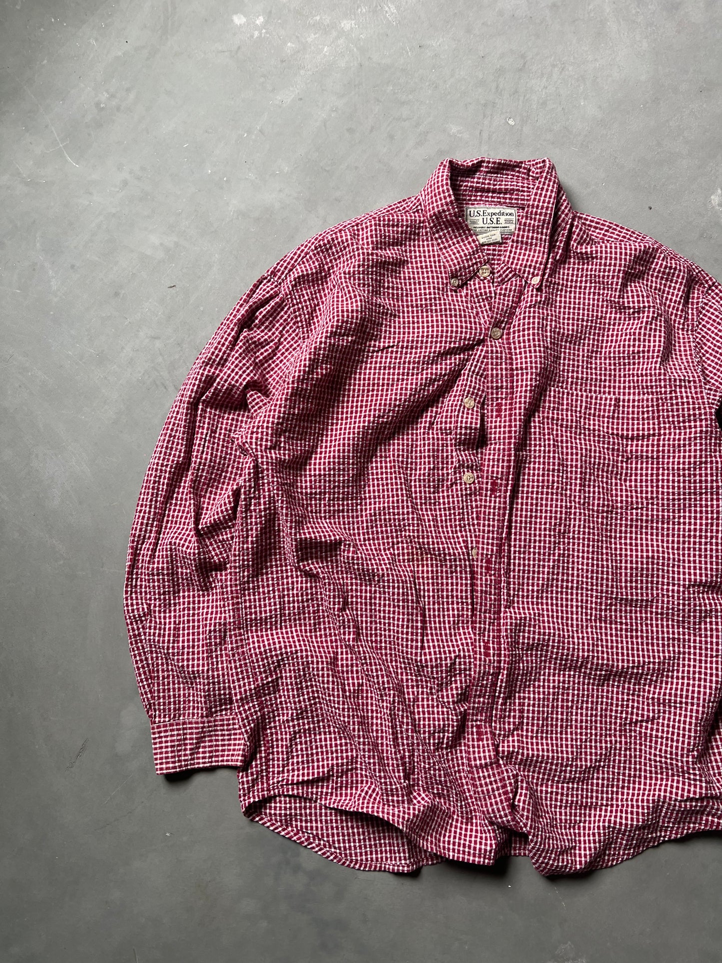 Vintage Red U.S. Expeditions Button Up - L