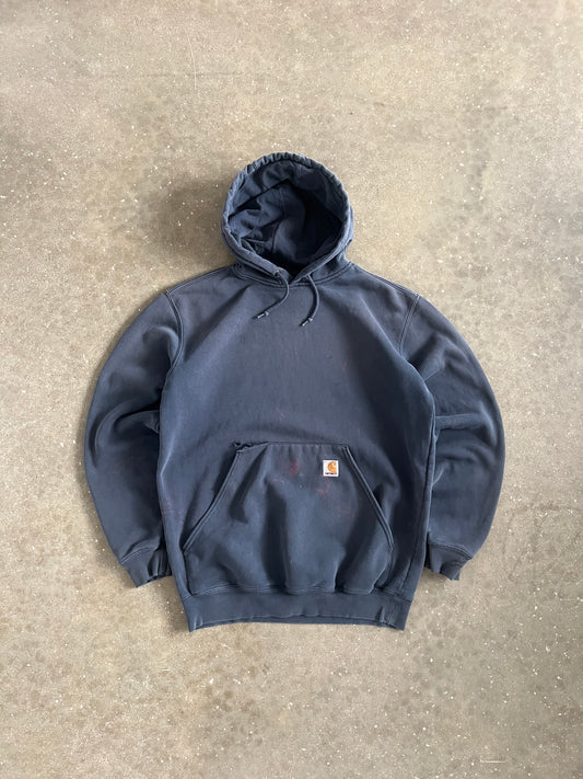 Vintage Black Faded Distressed Carhartt Hoodie - M