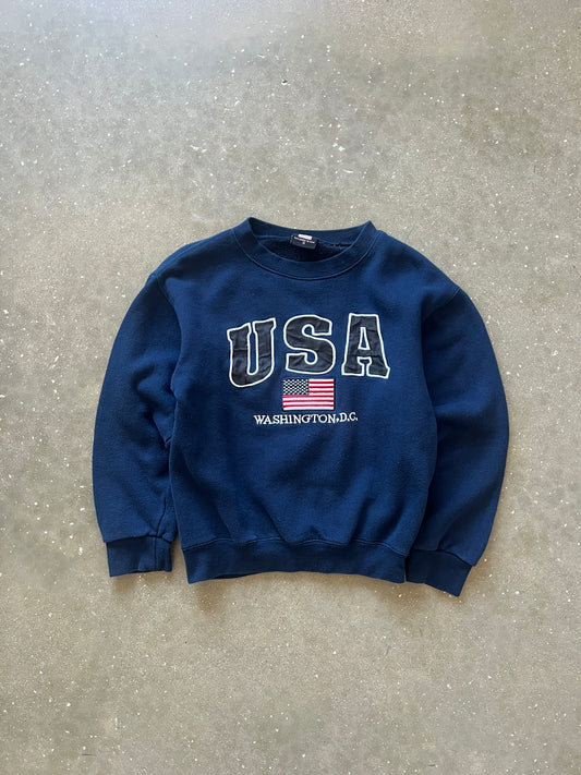Vintage Navy Blue USA Crew - S