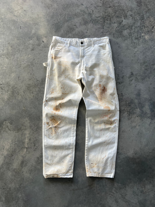 Vintage White Paint Stained Dickie Pants - 34x31