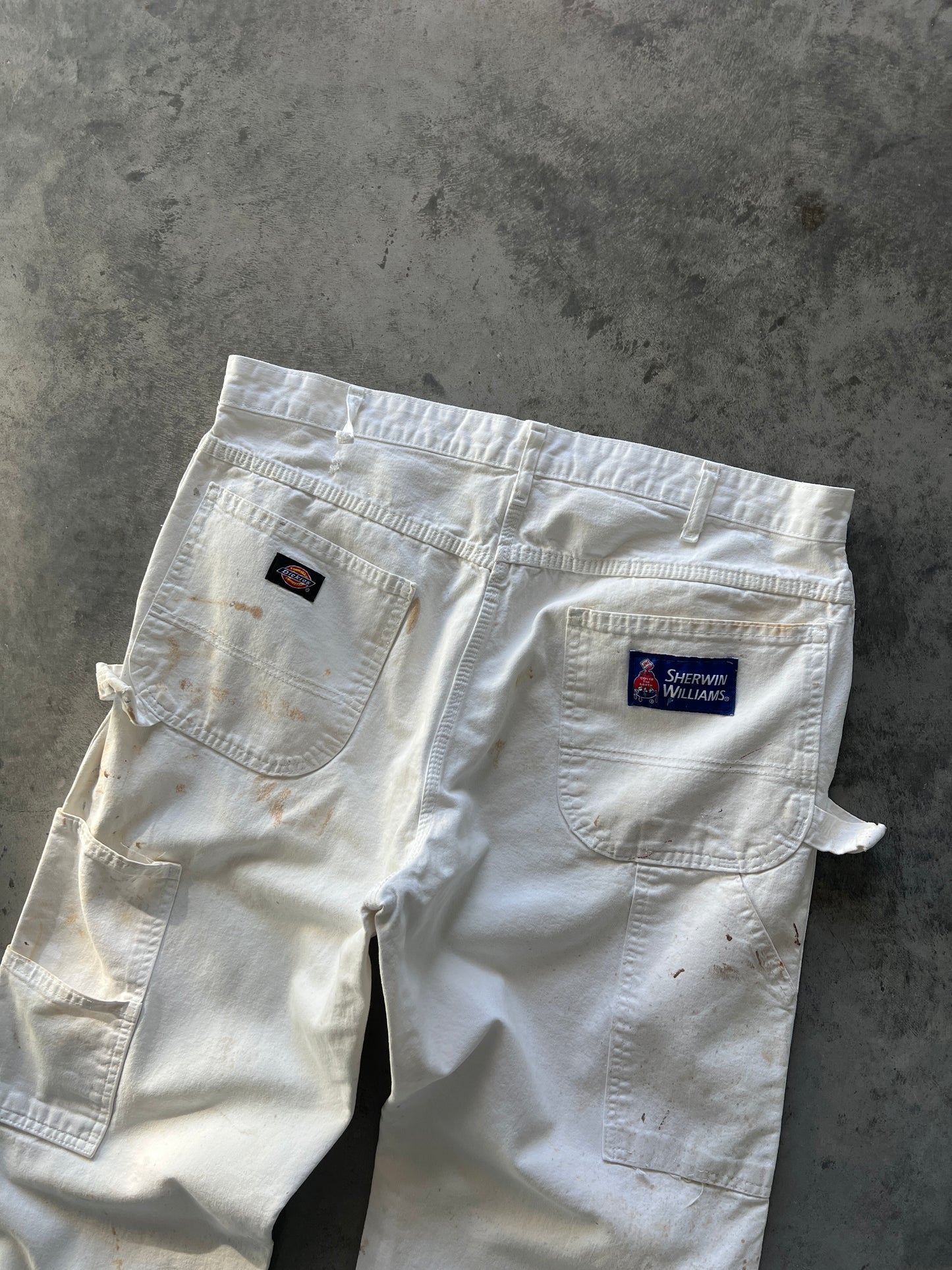 Vintage White Paint Stained Dickie Pants - 34x31