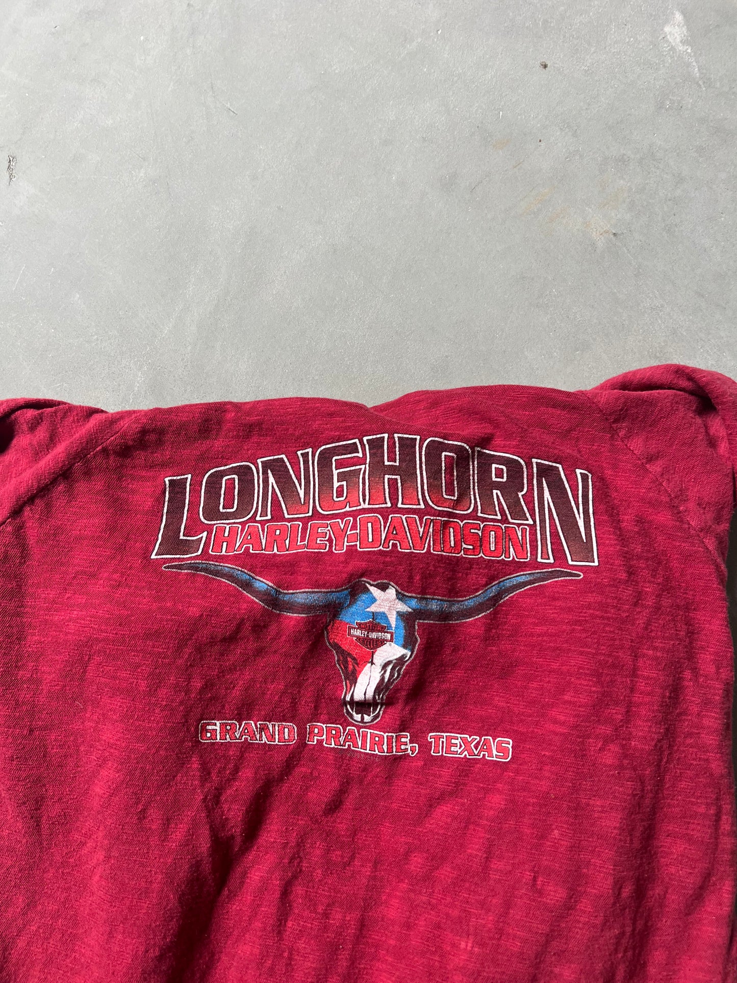 Vintage Red Harley Davidson Hoodie - L