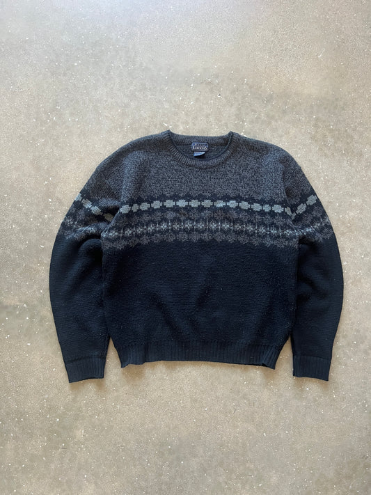 Vintage Black Basic Editions Knit Sweater - L