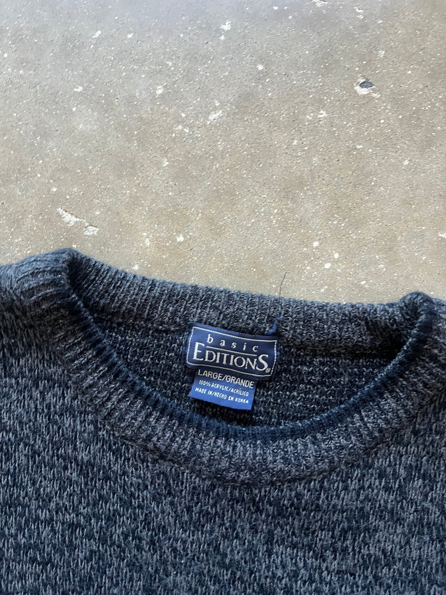 Vintage Black Basic Editions Knit Sweater - L