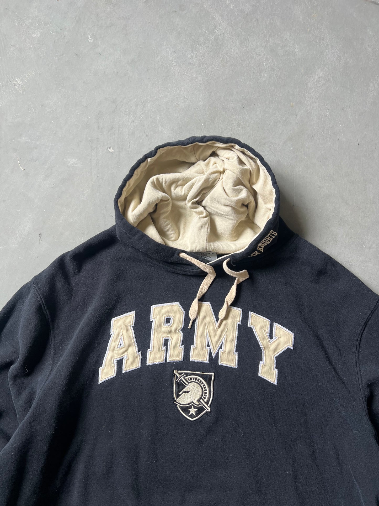 Vintage Black ARMY Spellout Hoodie - XL