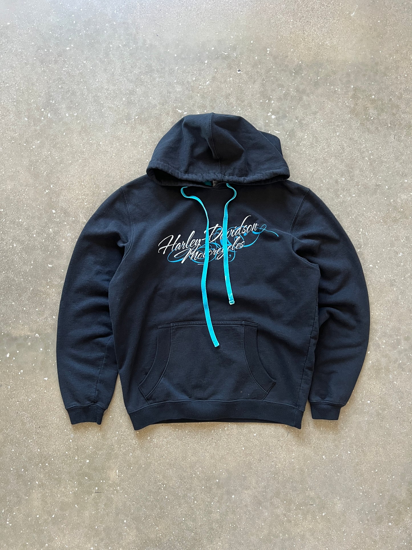 Vintage Black Harley Davidson Hoodie - M