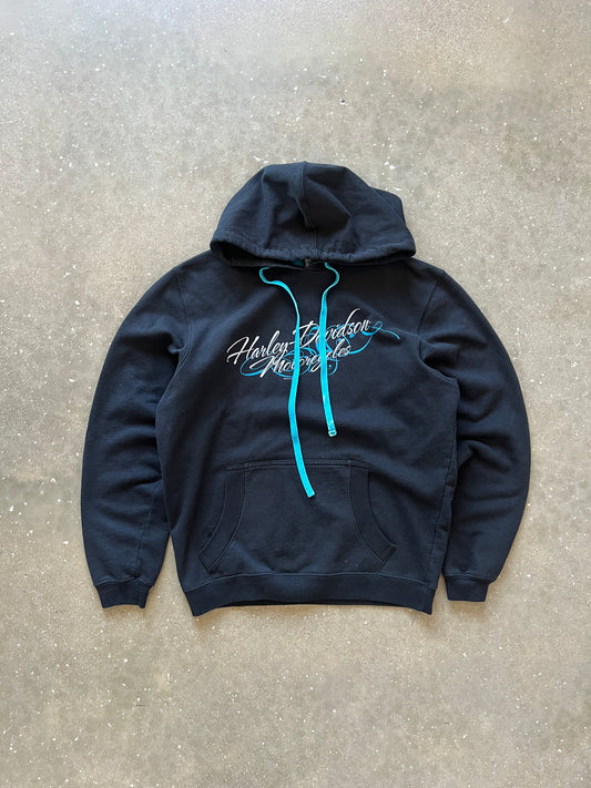 Vintage Black Harley Davidson Hoodie - M