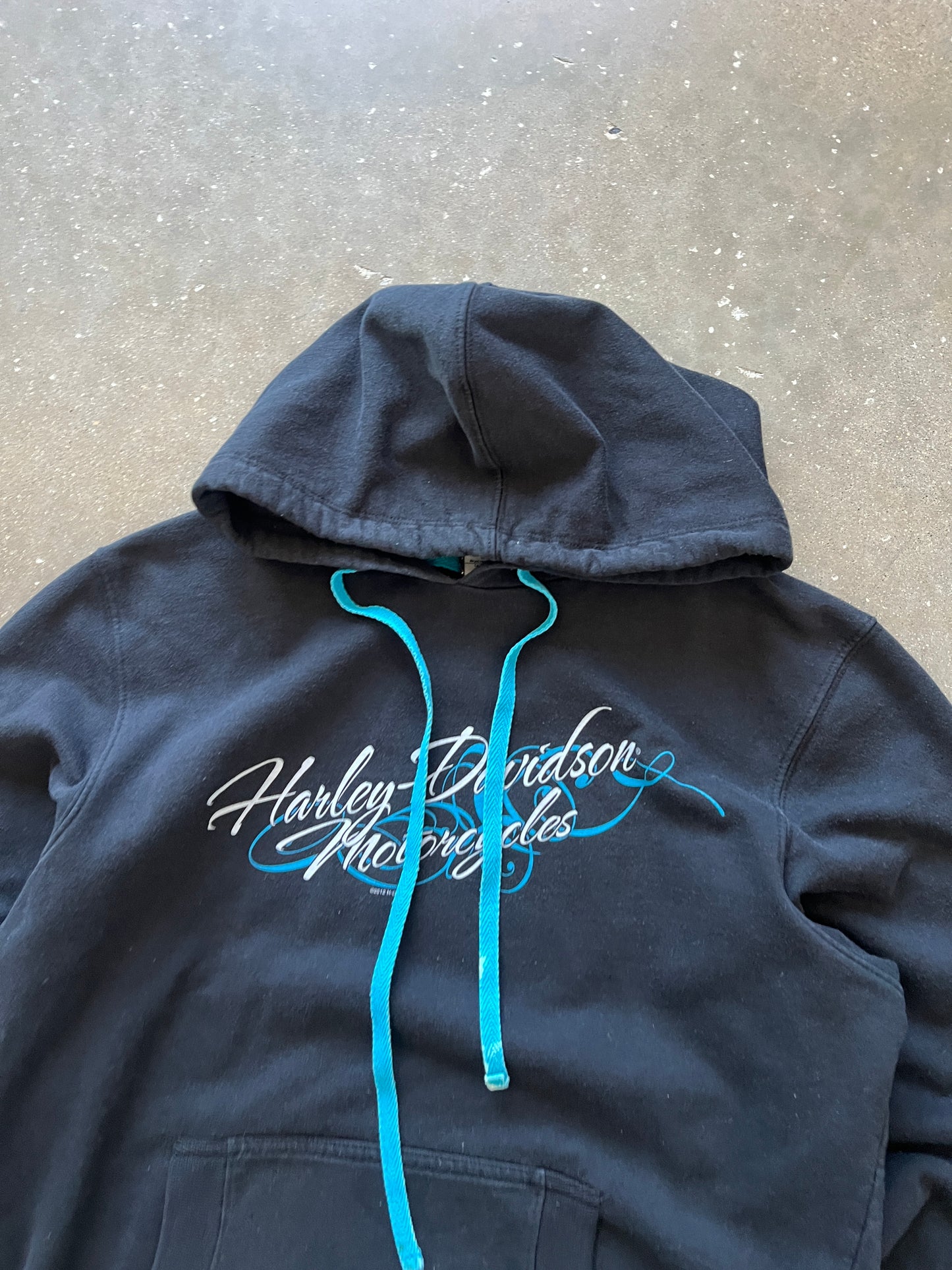 Vintage Black Harley Davidson Hoodie - M