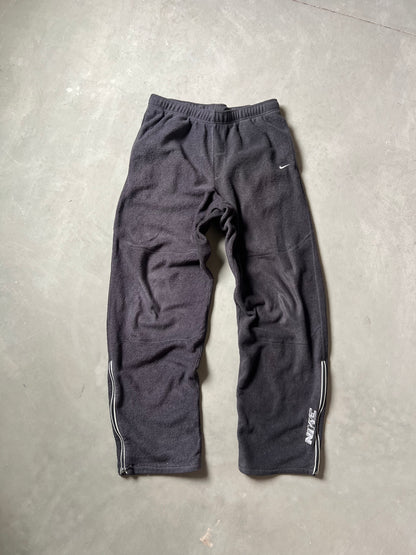 Vintage Black Nike Swoosh Fleece Pants - L