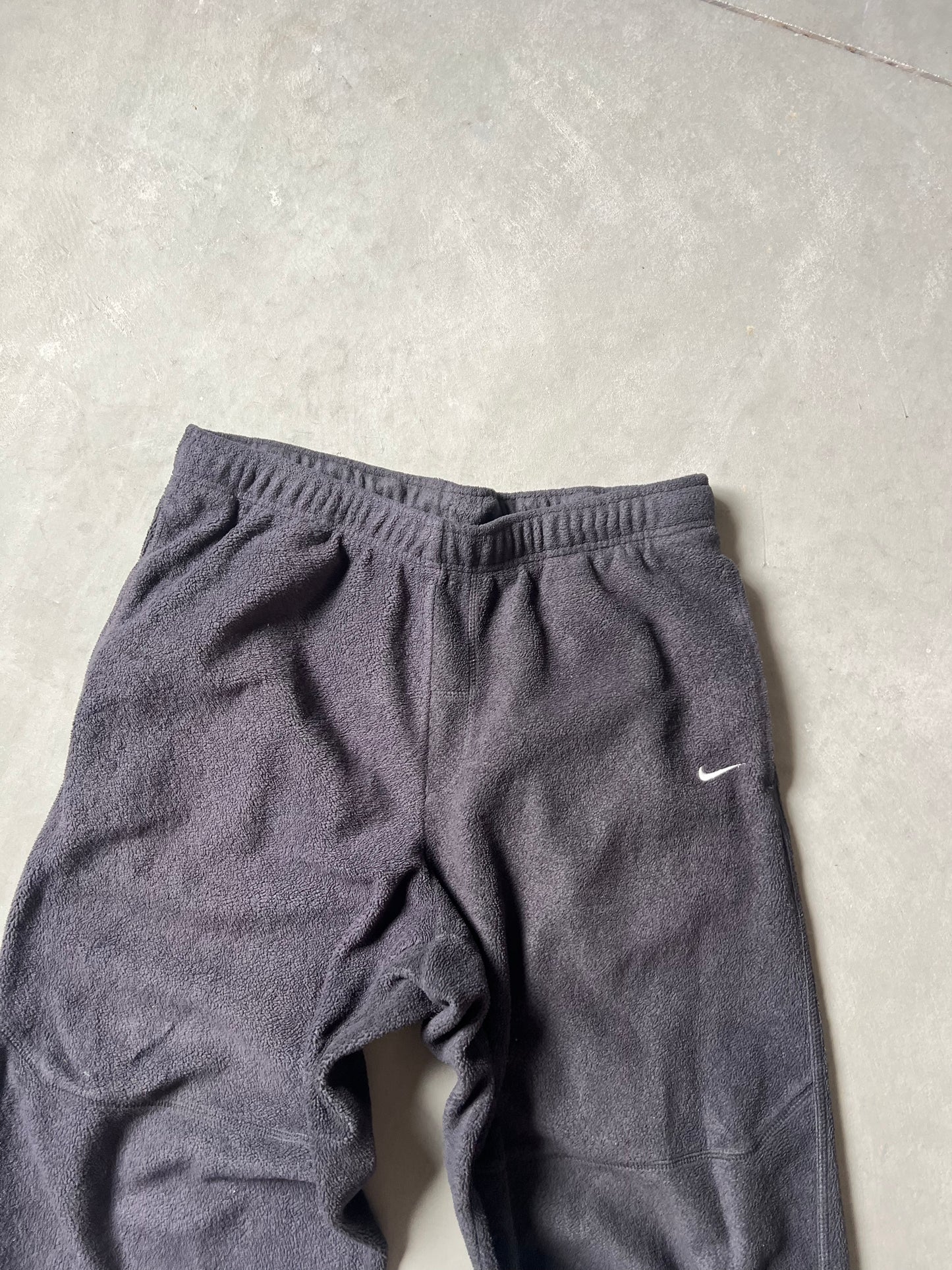 Vintage Black Nike Swoosh Fleece Pants - L