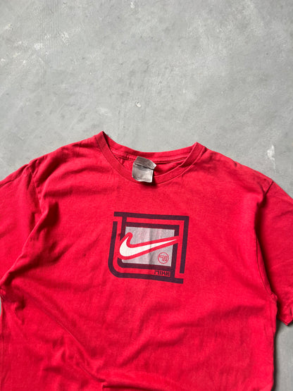 Vintage Red Nike Swoosh Tee - S