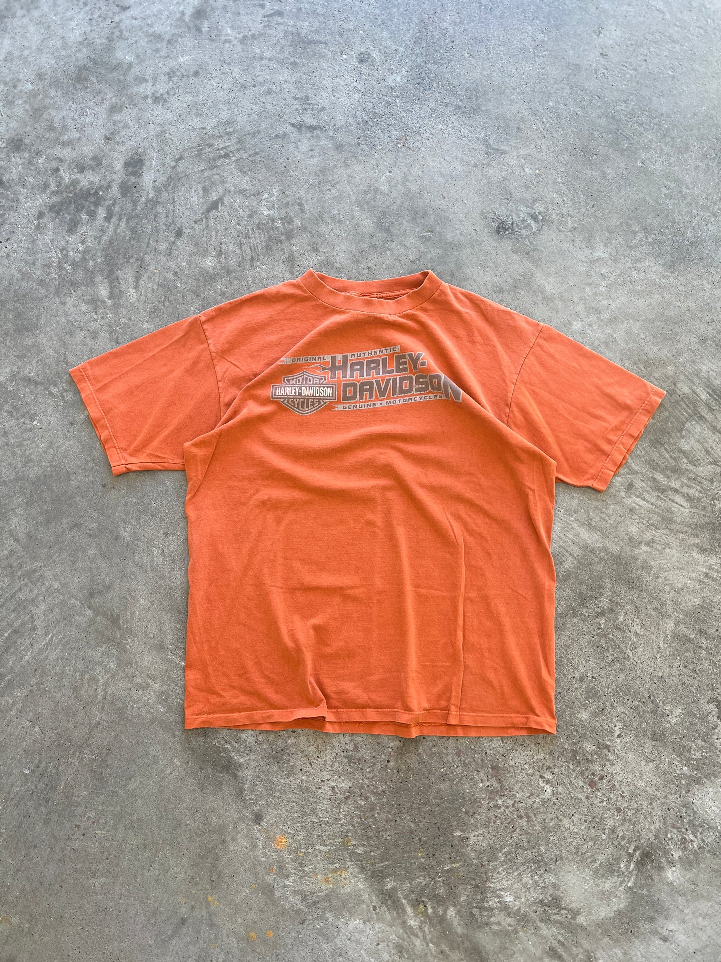 Vintage Orange Harley Davidson Shirt - XL