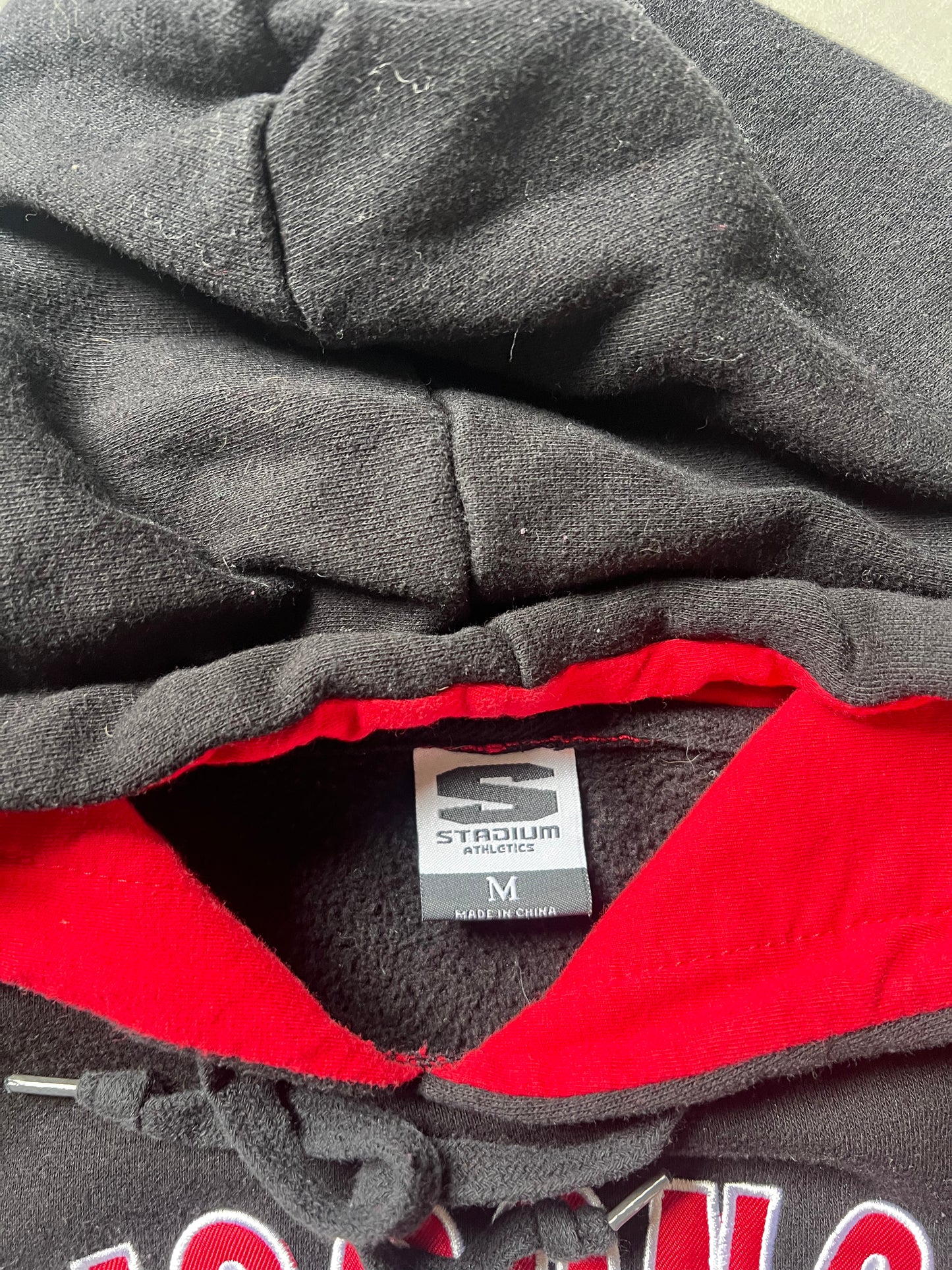 Vintage Black Wisconsin Hoodie - M