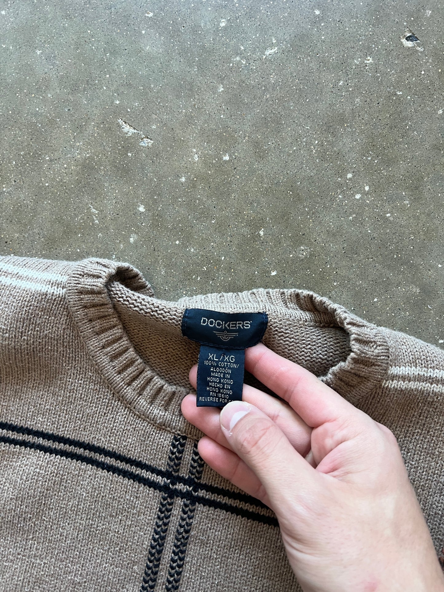 Vintage Dark Tan Dockers Knit Sweater - XL