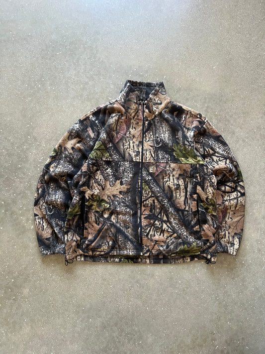 Vintage RealTree Camo Zip Up Fleece Jacket - XL