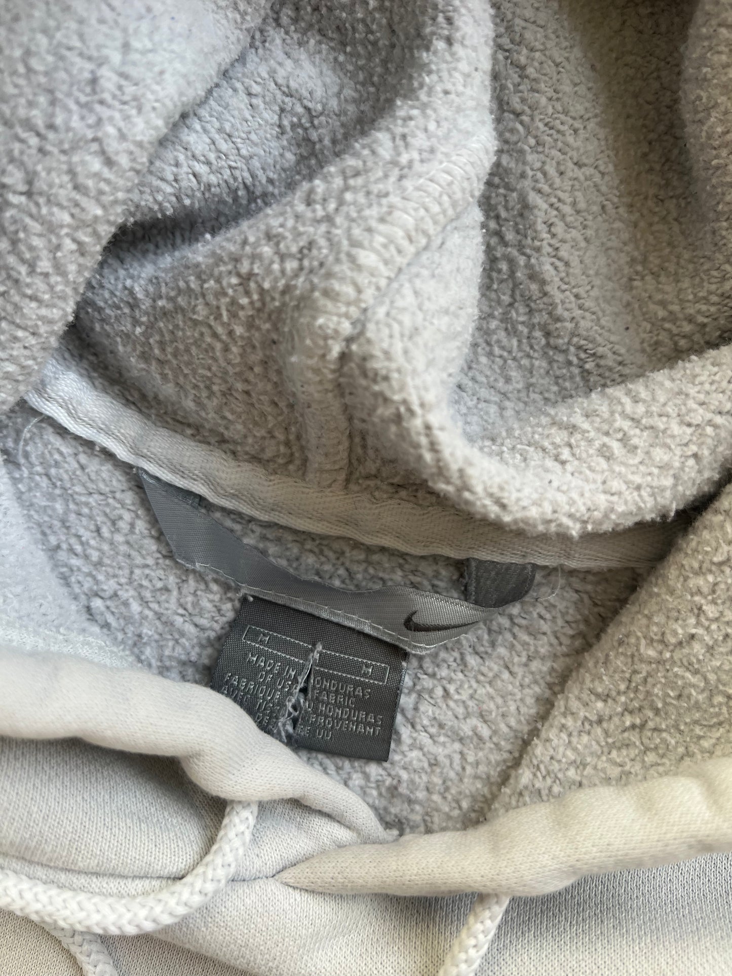 Vintage White Nike Spellout Hoodie - L