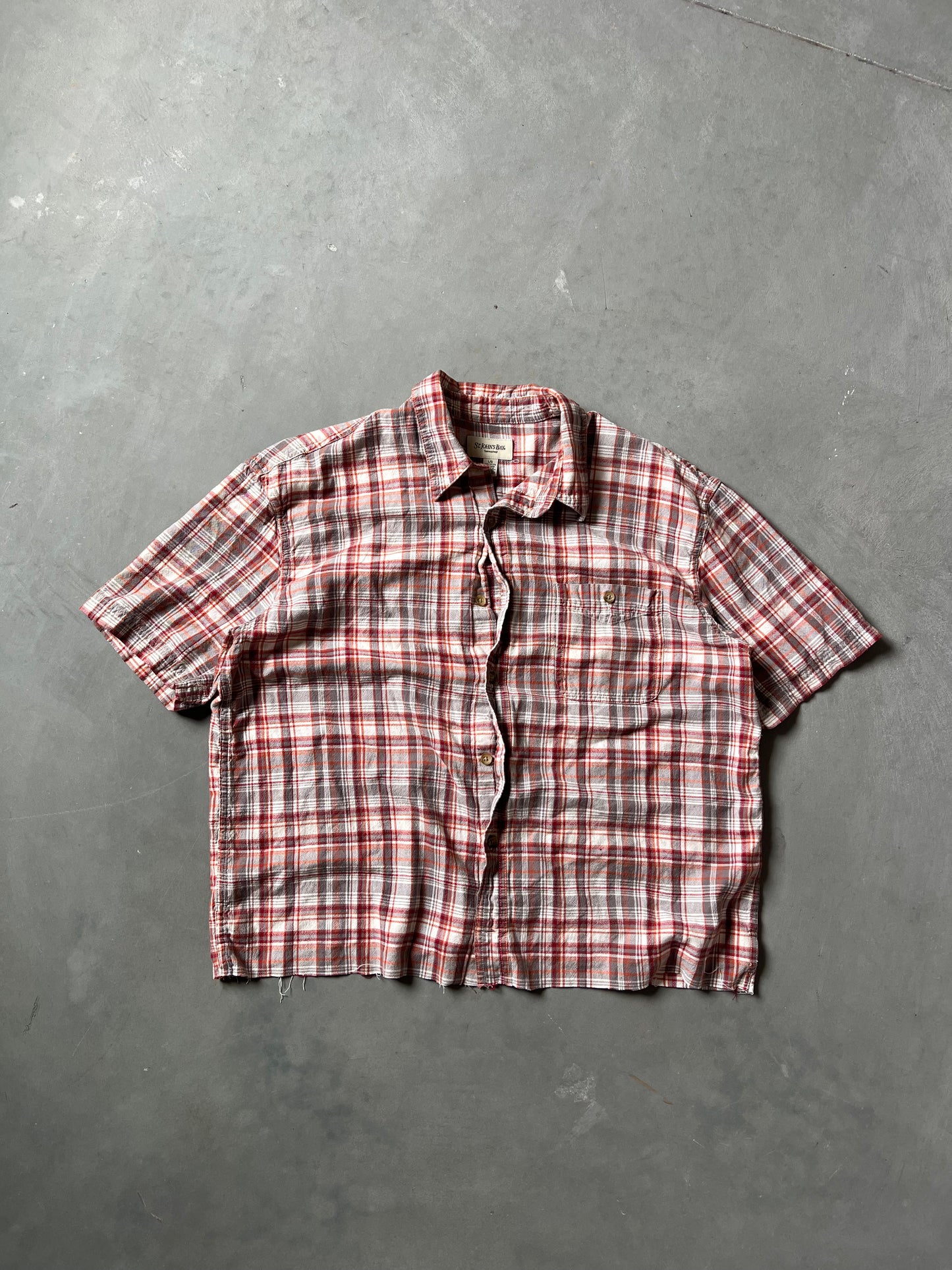 Vintage Red & Orange Button Up Shirt - L