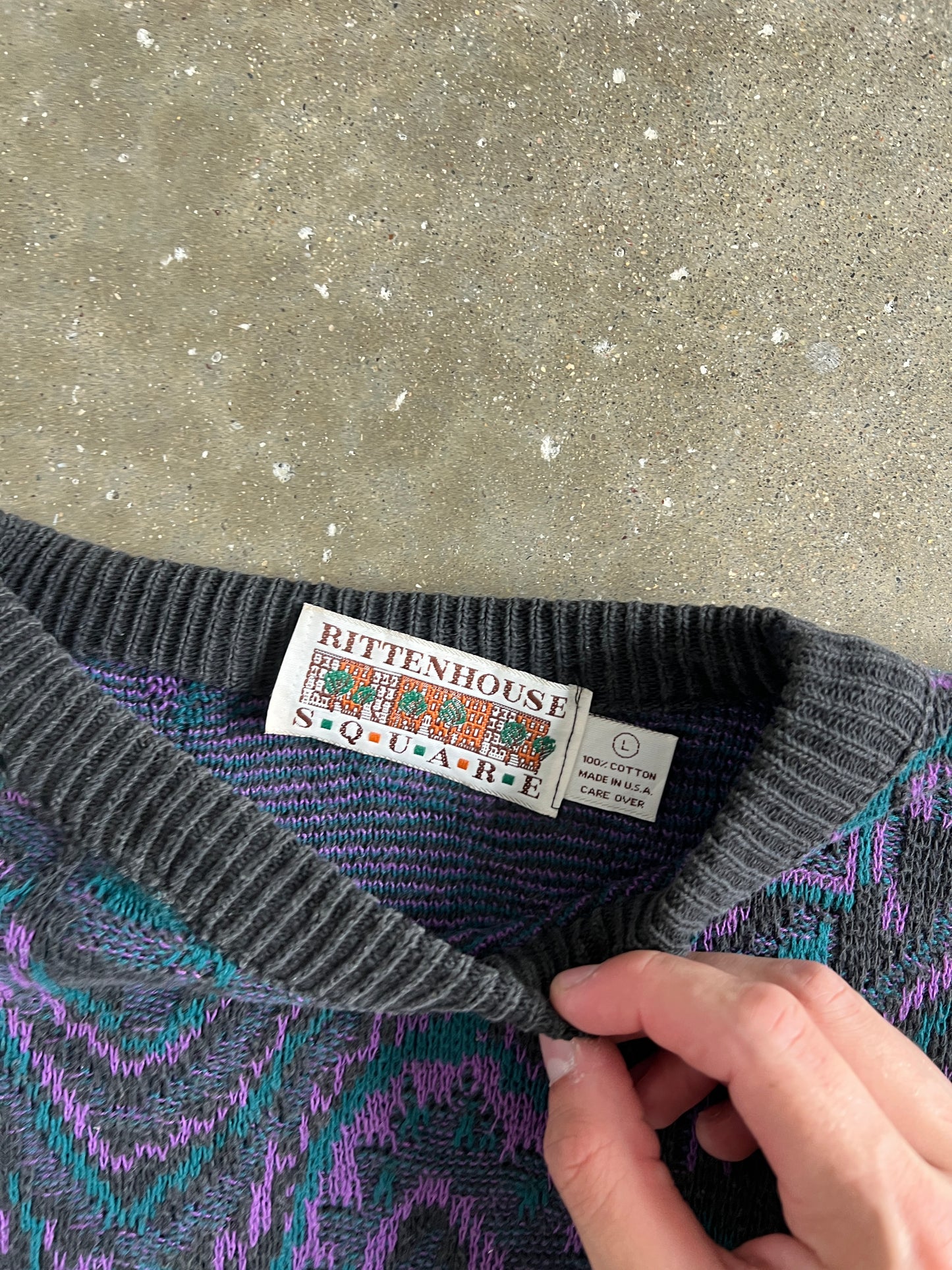 Vintage Multi Color Rittenhouse Square Knit Sweater - L