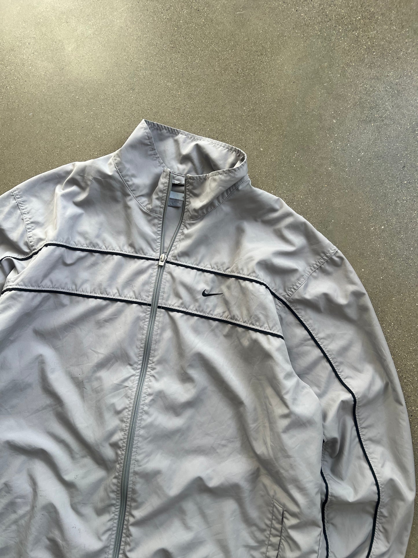 Vintage Grey Nike Swoosh Track Jacket  - L