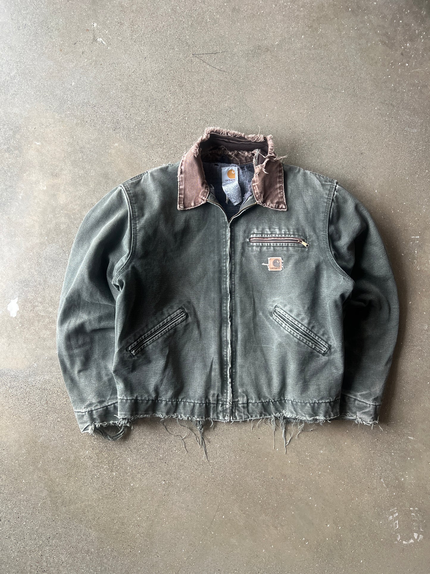 Vintage Faded Green Carhartt Detroit Jacket - L