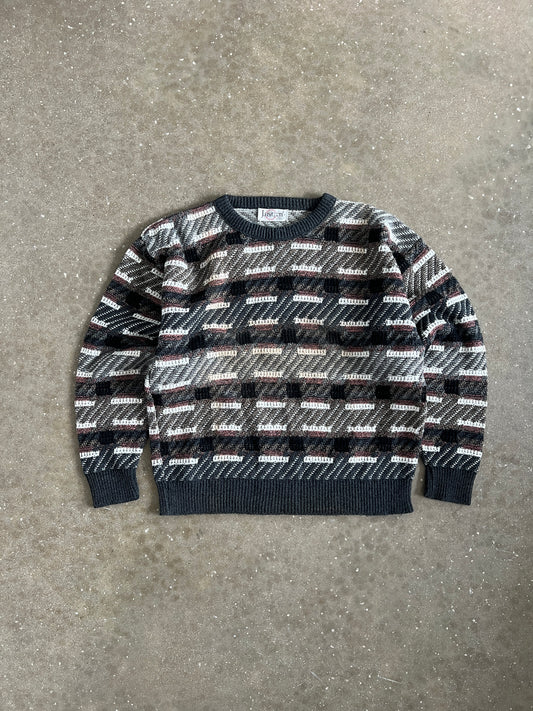 Vintage Black and Grey Multi Color Jantzen Knit Sweater - L