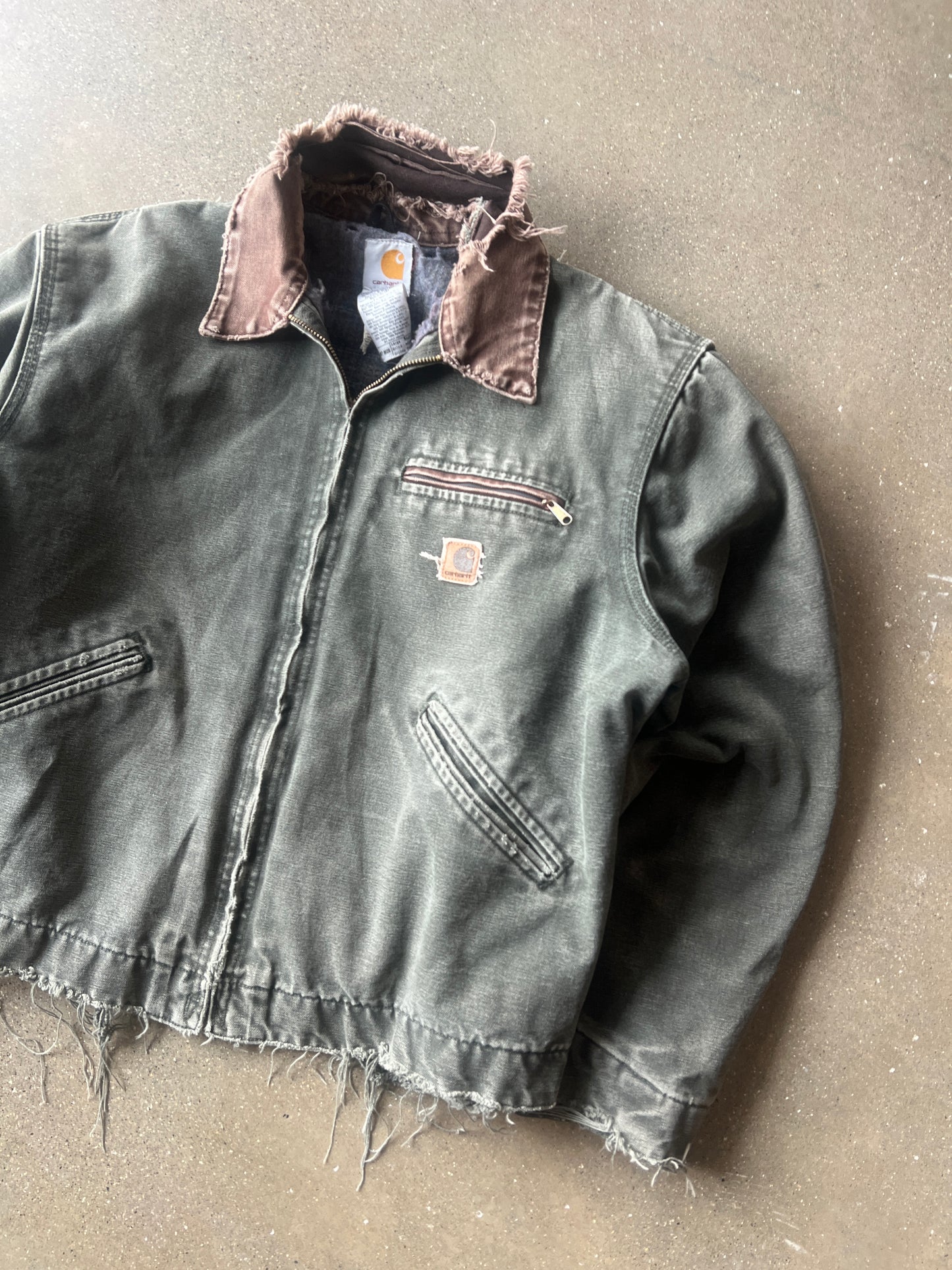Vintage Faded Green Carhartt Detroit Jacket - L