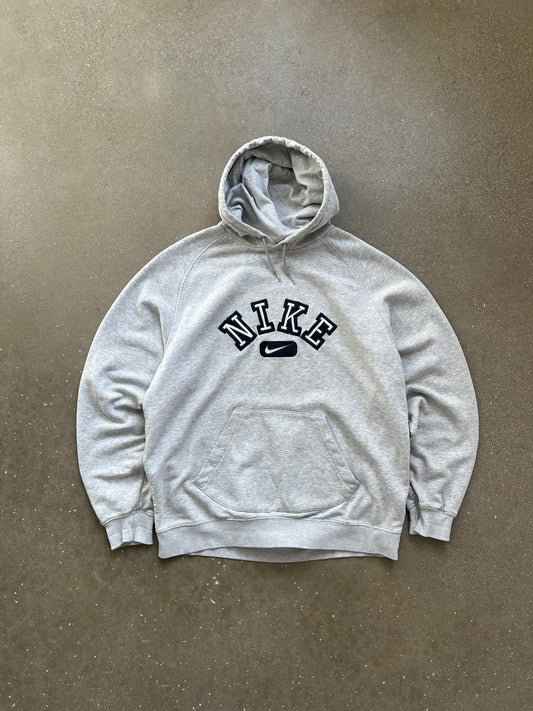 Vintage Grey Nike Spellout Hoodie - XL