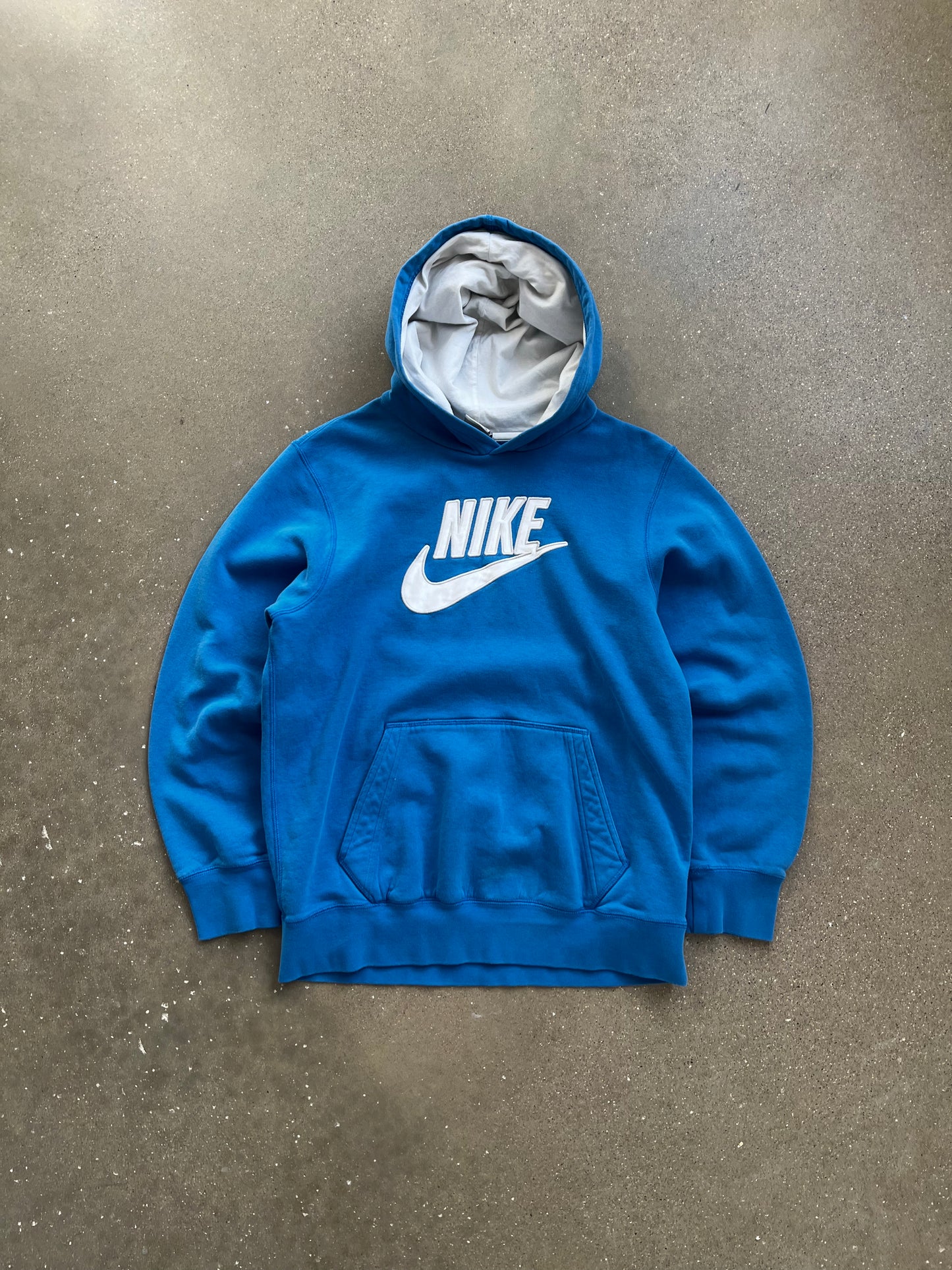 Vintage Blue Nike Spellout Hoodie - XS