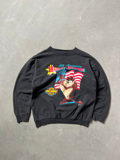 Vintage All American Harley Davidson Taz Crew - M