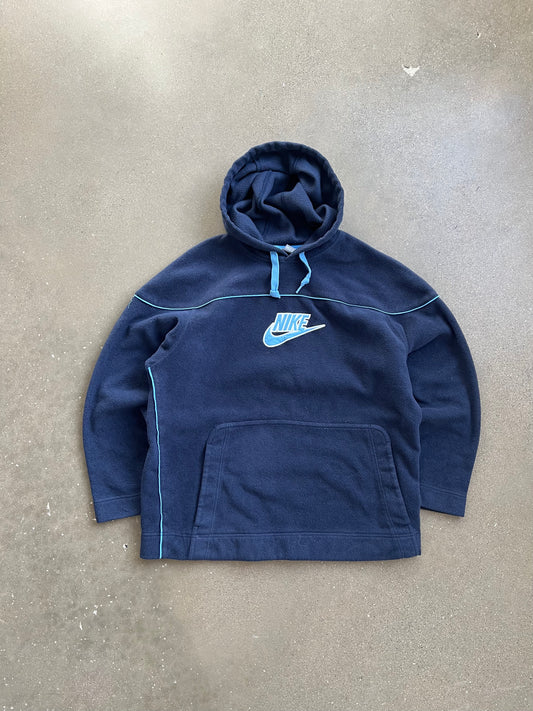 Vintage Navy Blue Nike Fleece Hoodie - L