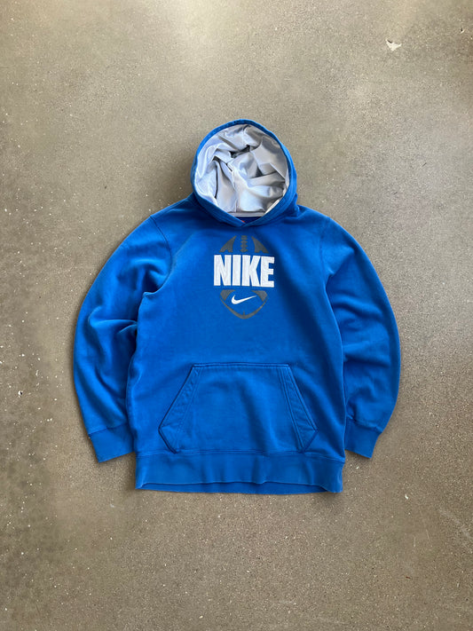 Vintage Sky Blue Spellout Hoodie - XS