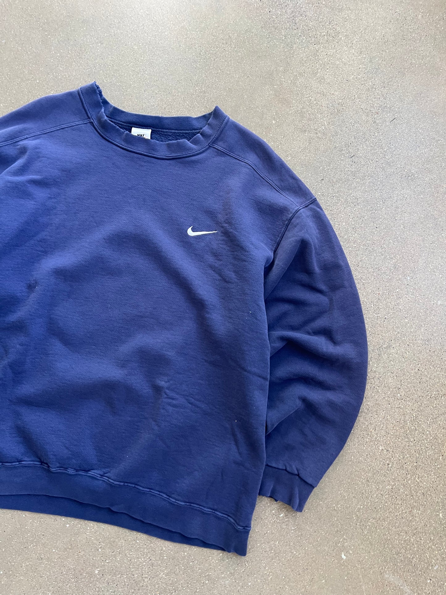 Vintage Navy Blue Nike Swoosh Crew - L