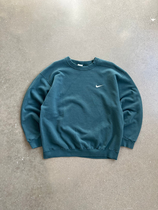 Vintage Green Nike Swoosh Crew - L