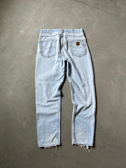Vintage Faded Denim Blue Carhartt Pants - 34