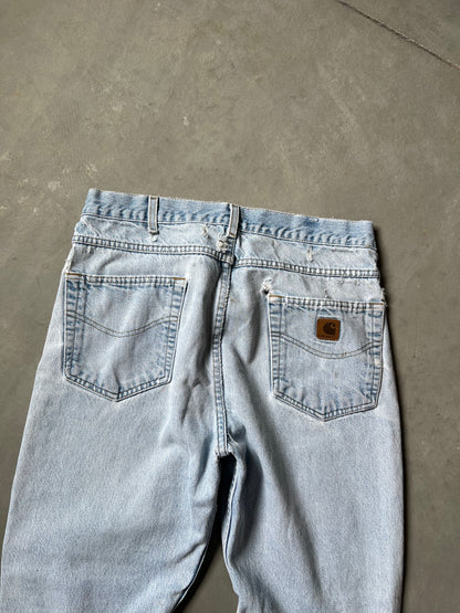 Vintage Faded Denim Blue Carhartt Pants - 34