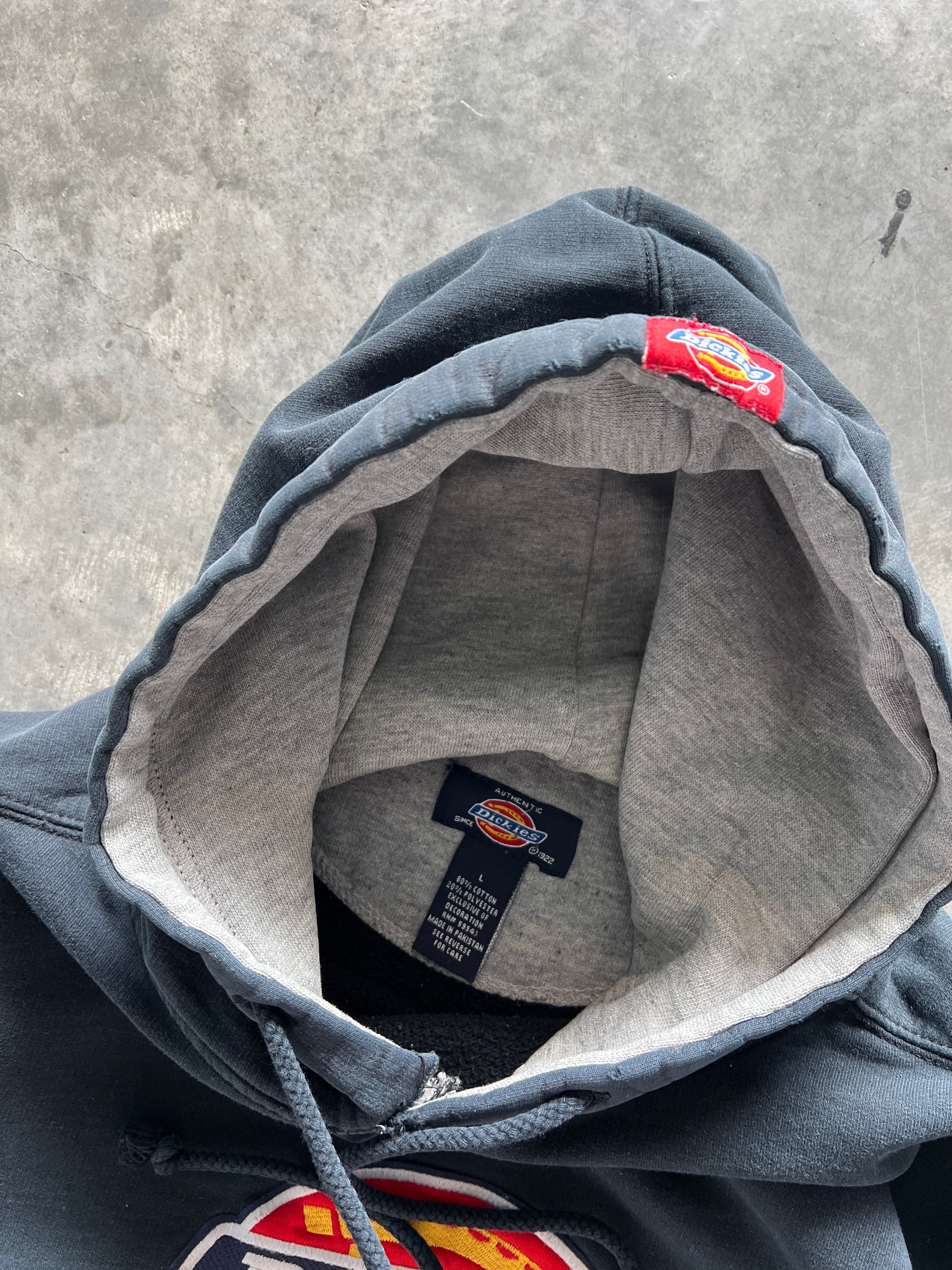 Vintage Distressed Black Dickies Hoodie - XL
