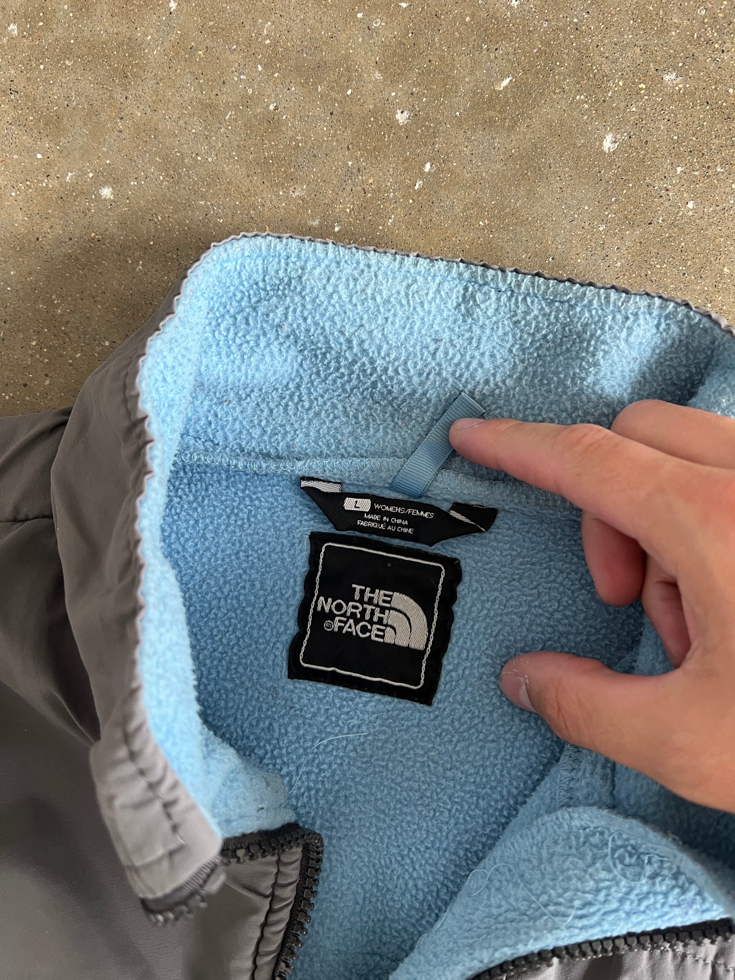 Vintage Blue and Grey Northface Zip Fleece - L